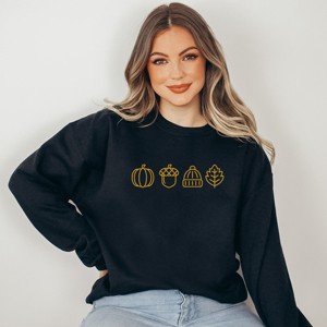 Simply Sage Market Embroidered Fall Icons Sweatshirt - 1 of 4