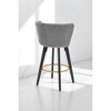 Set of 2 Counter Height Bar Stools, 26â€?Velvet Upholstered Dining Swivel Chair with Backrest and Gold Footrest, Stools for Kitchen or Dining Room - 4 of 4