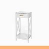 Prosumers Choice Modern Side Table and Nightstands with Single Drawer Storage, White - image 3 of 4