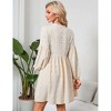 Coolmee Women's Maternity Midi Dress V Neck Long Sleeve Button Loose Pregnant Flowy Dress with Pocket - 3 of 4