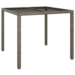 vidaXL Garden Dining Table Brown 35.4" x 35.4" x 29.5" Poly rattan - 1 of 4