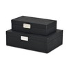 Cheung's Vyrna Doily Pattern Set of 2 Storage Boxes with Silver Handles - Black - 4 of 4