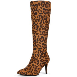 BLISSFUL STEP Classic Pointed Toe Stiletto Heel Knee High Boots for Women - 1 of 4