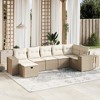 vidaXL Garden Sofa Set Beige Poly Rattan, Powder-Coated Steel Large - 2 of 4