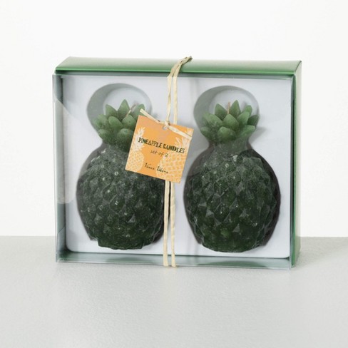 5"H Vance Kitira Green Pineapple Candle - Set of 2, Green - image 1 of 4