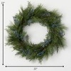 Artificial Juniper Wreath Green 22"H - 4 of 4