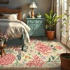 coucheta Multi-size Washable Soft Floral Area Rugs for Living Room, Non Slip Botanical Non Shedding Stain Resistant Carpet, for Bedroom, Dining Room - 2 of 4