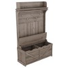 NicBex Hall Tree with Bench and Shoe Storage Coat Rack with 5 Hooks, Open Top Storage Rack for Entrance, Corridor - 3 of 4