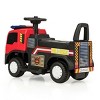 Costway Kids 6V Ride On Fire Truck Fire Engine Battery Powered w/ Siren - 2 of 4