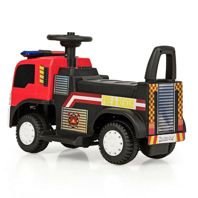 Costway Kids 6V Ride On Fire Truck Fire Engine Battery Powered w/ Siren, 2 of 9