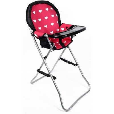 Pink Hearts Doll High Chair, Bouncer, and Pack N Play Set