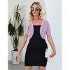 Womens Short Sleeve Shrug Cardigan Bolero Lightweight Open Front Knit Sweater Cardigans Shrug for Dress - 2 of 4