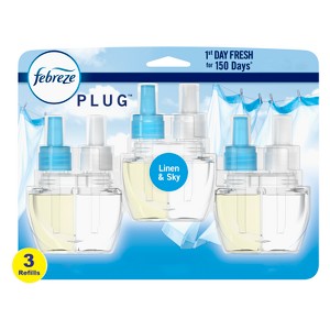 Febreze Odor-Fighting Fade Defy Plug Air Freshener Refill - Linen & Sky - 1 of 4