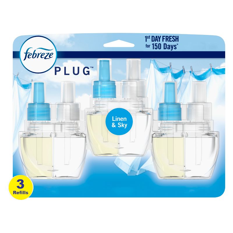 Febreze Odor-Fighting Fade Defy Plug Air Freshener Refill - Linen & Sky, 1 of 17