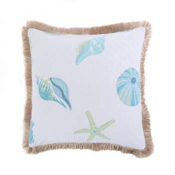 Del Ray - Quilted Shells Fringe Decorative Pillow - Levtex Home