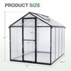 Aoodor Walk-in Greenhouse Polycarbonate Panel Hobby Greenhouses with Aluminum Frame Heavy Duty with 1 Vent Window & Lockable Door - 4 of 4