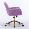A&A Furniture Office Chair,Artificial  Home Office Chair with Golden Metal Base,Adjustable Desk Chair Swivel Office Chair,Vanity Chair - 3 of 4