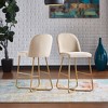 2pk 24" Karianne Linen Upholstered Counter Height Barstools Beige - Inspire Q: Iron Frame, Spot Clean, Fixed Height - 3 of 4