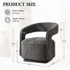 Chenille Swivel Barrel Accent Chair with Curved Backrest, Wide Seat Upholstered Lounge Armchair for Living Room Bedroom-3irtyhousy - 4 of 4