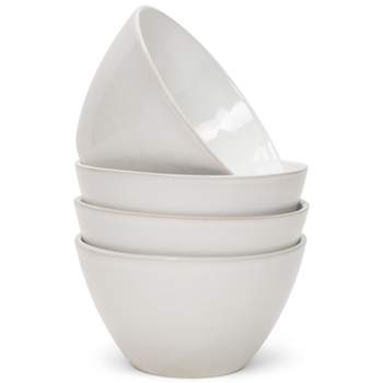 Elanze Designs Slant Side Glossy Ceramic 6.5 inch Contemporary Serving Bowl, White