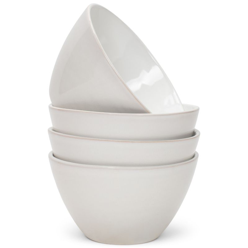 Elanze Designs Slant Side Glossy Ceramic 6.5 inch Contemporary Serving Bowl, White, 1 of 7