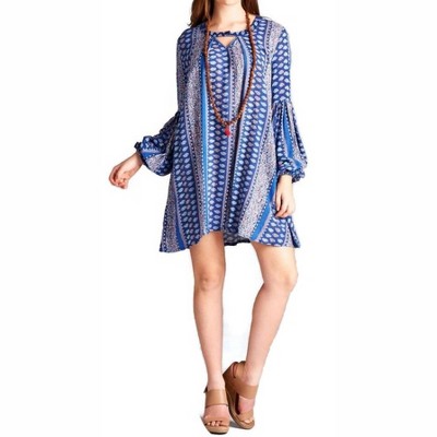 Women's Floral & Paisley Keyhole Dress - Velzera