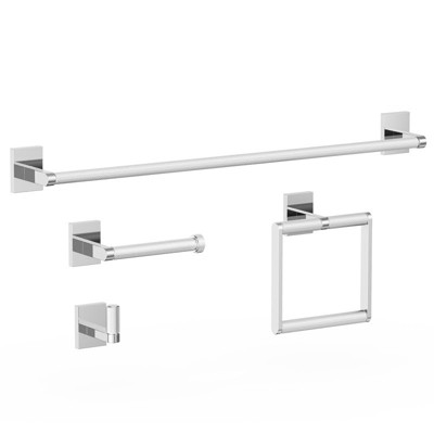 LOVMOR 4-piece Bathroom Hardware Set Including 24" Hand Towel Bars, Toilet Paper Holders, Towel Rings, Robe Towel Hooks