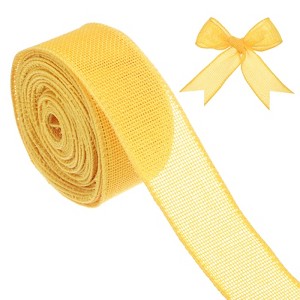 Unique Bargains Burlap Wired Edge Durable Thick Fabric Ribbons for DIY Crafts 1 Pc - 1 of 4
