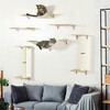 PawHut Unique Cat Tree Made From Cat Shelves with 8 Levels for More Height, Wall-Mounted Cat Tree Climbing Playground, Cat Hammocks, Modern Cat Tree - 2 of 4