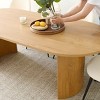 Modern Oval Dining Set for 6 - Upholstered Rattan Back Dining Chairs with 79" Table for Dining Room Kitchen-Tanpinhause - 4 of 4