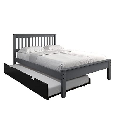 Donco Kids Full Contempo Bed in Dark Grey w/Twin Trundle Bed in Black