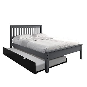 Donco Kids Full Contempo Bed in Dark Grey w/Twin Trundle Bed in Black - 1 of 4