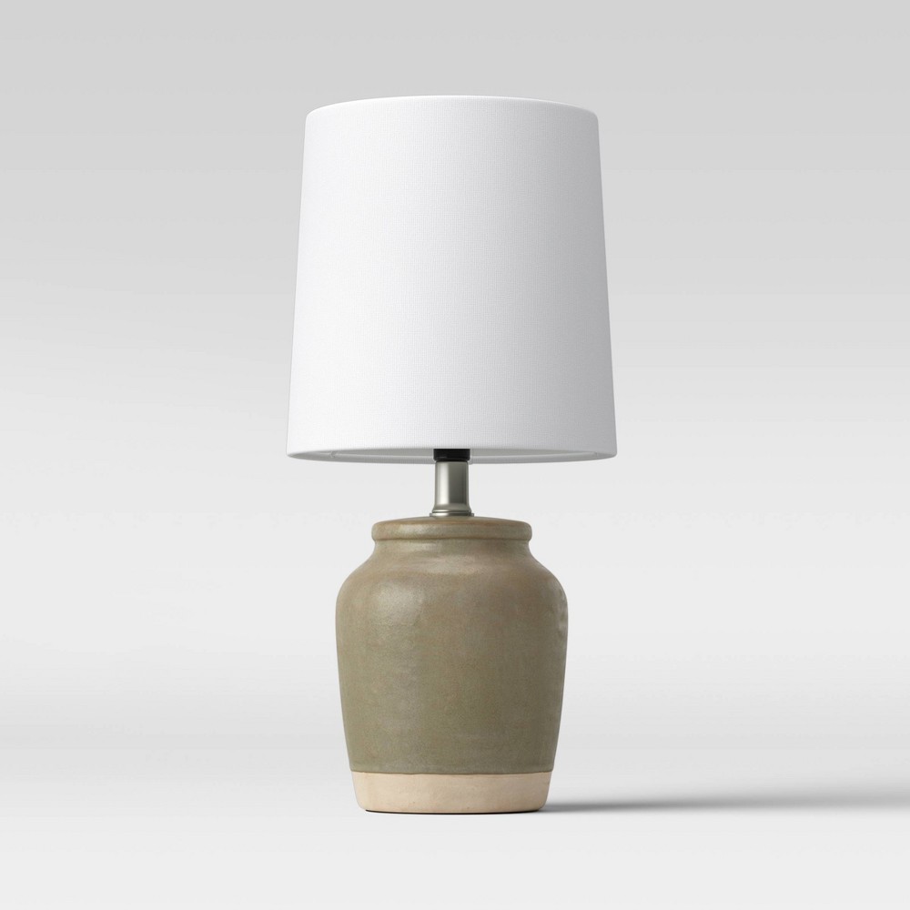 Textural Ceramic Mini Lamp Olive - Threshold