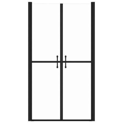 Black Framed Double Sliding Clear Glass Shower Door
