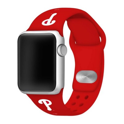 MLB Philadelphia Phillies Apple Watch Compatible Silicone Band 42mm - Red