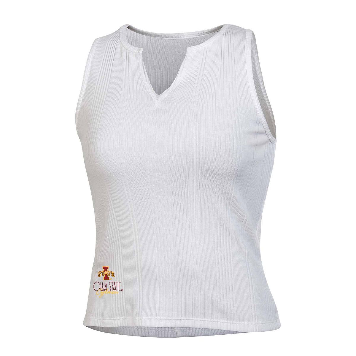 NCAA Iowa State Cyclones Women's White Ribbed Tank Top