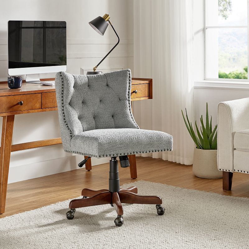 Arnd Modern Solid Wood Task Chair with Tufted Button|HULALA HOME, 3 of 9