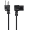 Monoprice Power Cord - 2 Feet - Black | NEMA 5-15P to Right Angle IEC 60320 C13, 16AWG, 13A/1625W, SJT, 125V Works With Most PCs Monitors Scanners and - 2 of 4