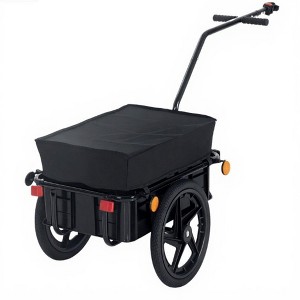 NAYSAYE Wagon Outdoor Bicycle Cargo Trailer Removable Storage Carrier for Travel, Black, 56.7"*23.2"*31.5" - 1 of 4