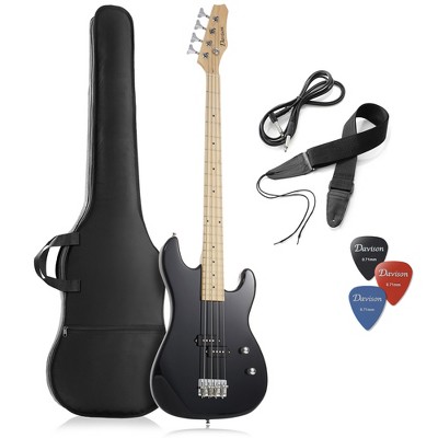 Davison 4-String Electric Bass Guitar with P-Style Pickups, Black - Bass  Guitar Kit with Gig Bag and Accessories