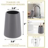 Evideco French Home Goods Elegant Stoneware Bathroom Tumbler & Toothbrush Holder - Flared Shape, 14 oz - 4 of 4