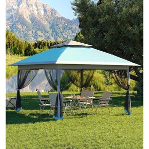 Gazebo Tent 13x13 Pop Up Instant Canopy Tent with 4 Sand Bags & Mosquito Netting for Backyard Garden Patio, Height Adjustable - 1 of 4