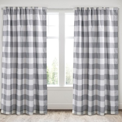 Palladium Grey Floral Lined Curtain Panel with Rod Pocket - 2pk - Levtex  Home 