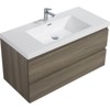 Christopher Knight Home Moulton Modern Wall-Mounted Wood Bathroom Storage Vanity with Resin Top Basin and 2 Drawers - 4 of 4