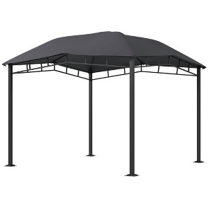 10' x 10' Soft Top Patio Gazebo Outdoor Canopy with Geometric Roof, All-weather Steel Frame - 1 of 4