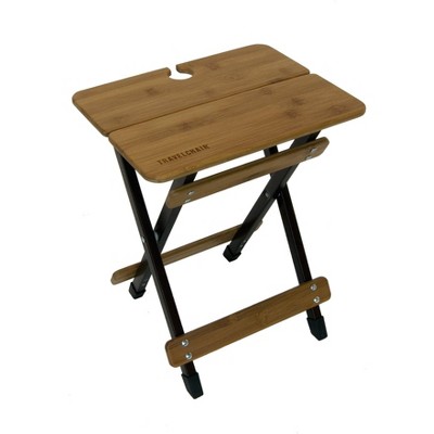 TravelChair Kanpai Bamboo Side Table – 2689KP, Portable Tables for Outdoor Adventures, Folding Table