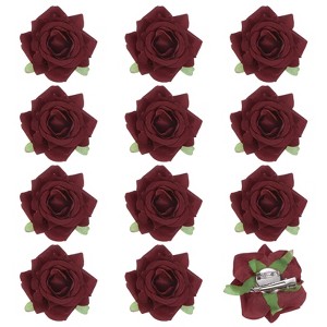 Unique Bargains Durable Velvet Cloth Flower Hair Clips Brooches 12 Pcs - 1 of 4