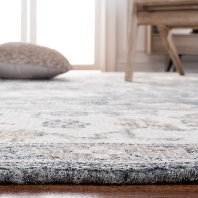 Ivory and Charcoal Hand-Knotted Wool 8' x 10' Area Rug