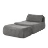 Chic Crate-Large Bean Bag Recliner – Lazy Sofa with Waist Pillow & Ottoman, Multi-Room Bedding for Bedroom, Grey - 4 of 4