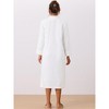 cheibear Women's Flannel Warm Cozy Fluffy Zipper Long Bathrobe - 3 of 4